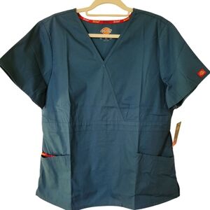 Dickies Women's Blue Scrub Top